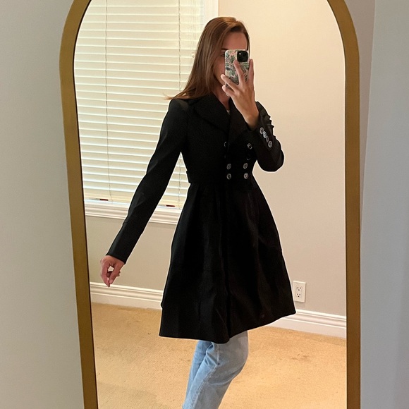 Ted Baker black trench coat size 1 - Picture 3 of 10
